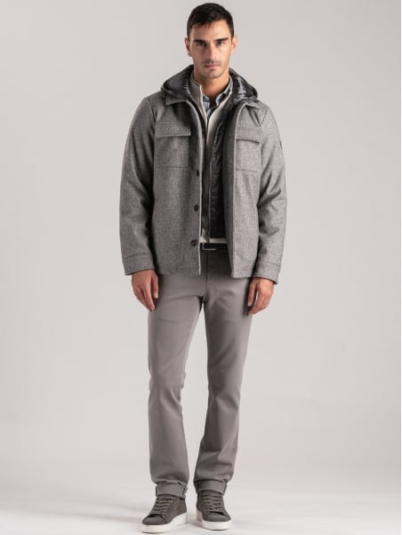 Chaqueta con peto efecto lana para hombre