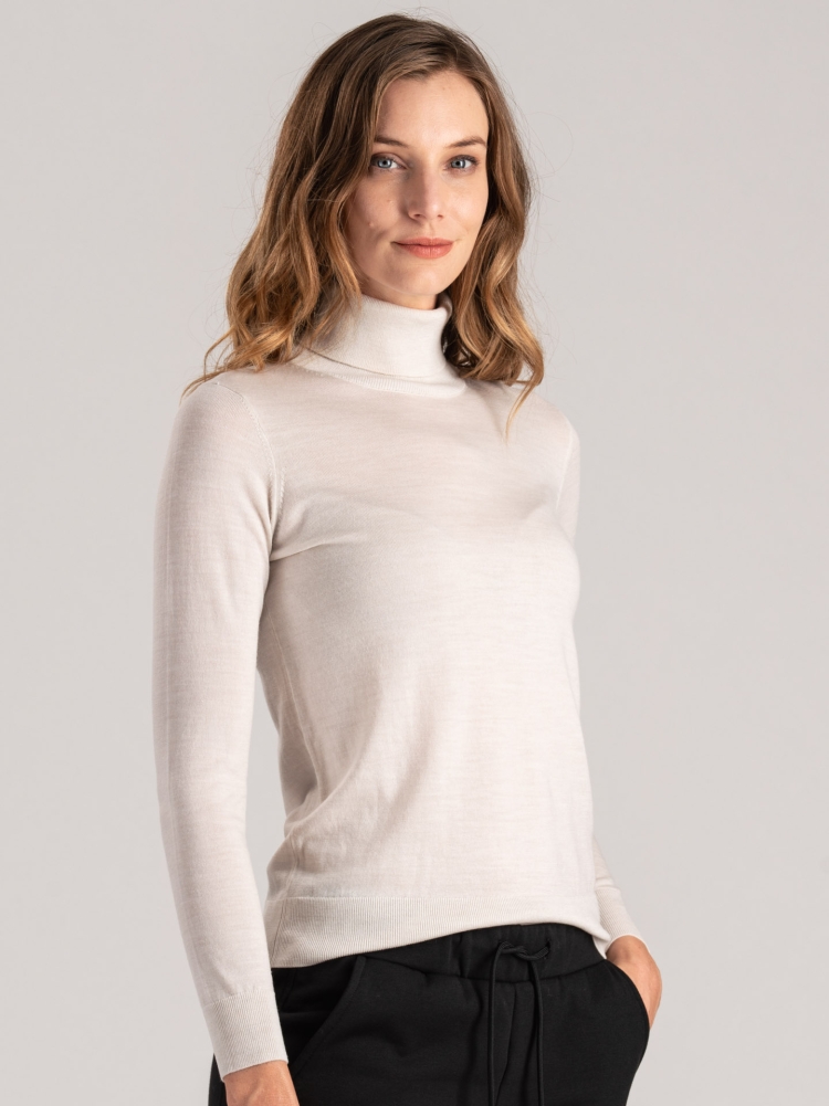 Cuello alto de mujer 100% merino extrafino