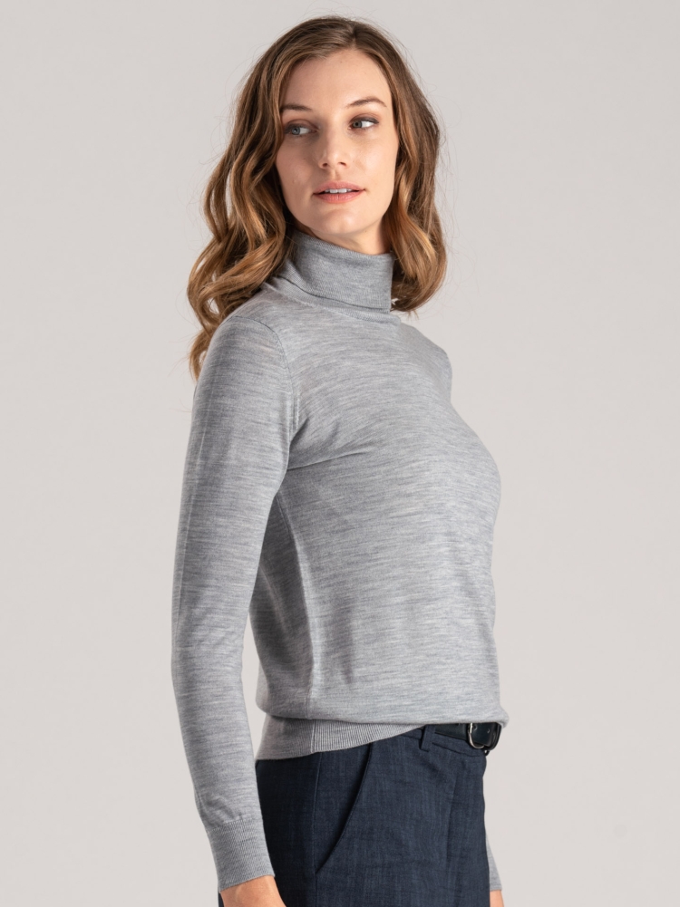 Cuello alto de mujer 100% merino extrafino