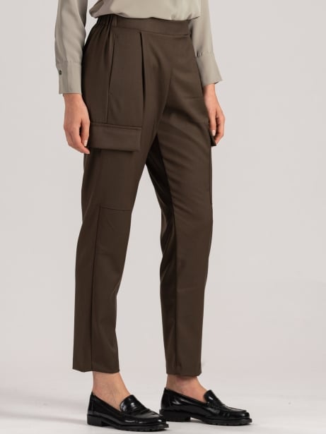 Pantalones cargo de mujer en tejido tipo franela