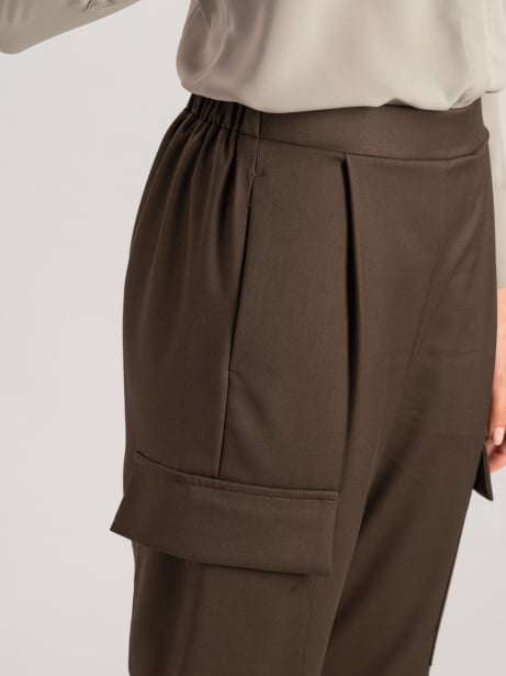 Pantalones cargo de mujer en tejido tipo franela 2