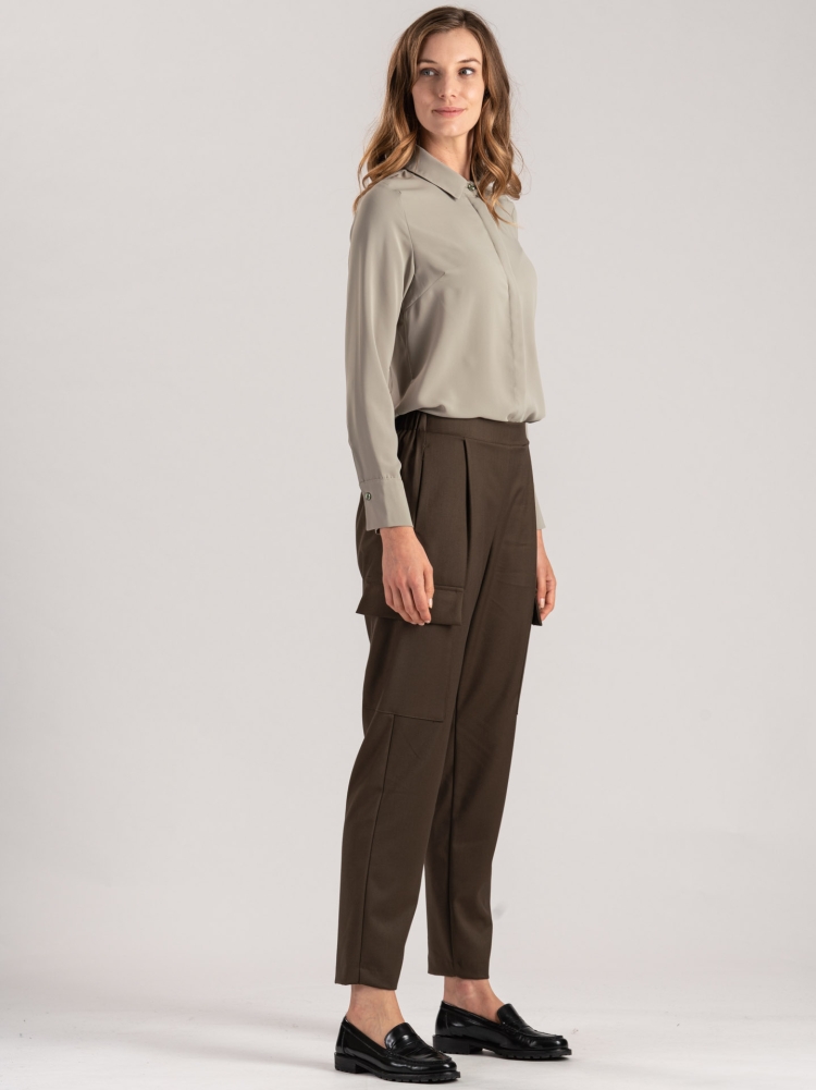 Pantalones cargo de mujer en tejido tipo franela