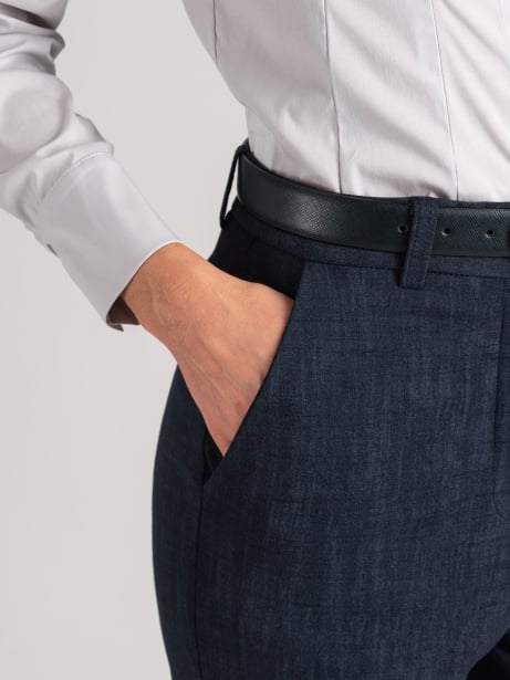 Pantalones acampanados de mujer con efecto franela 2