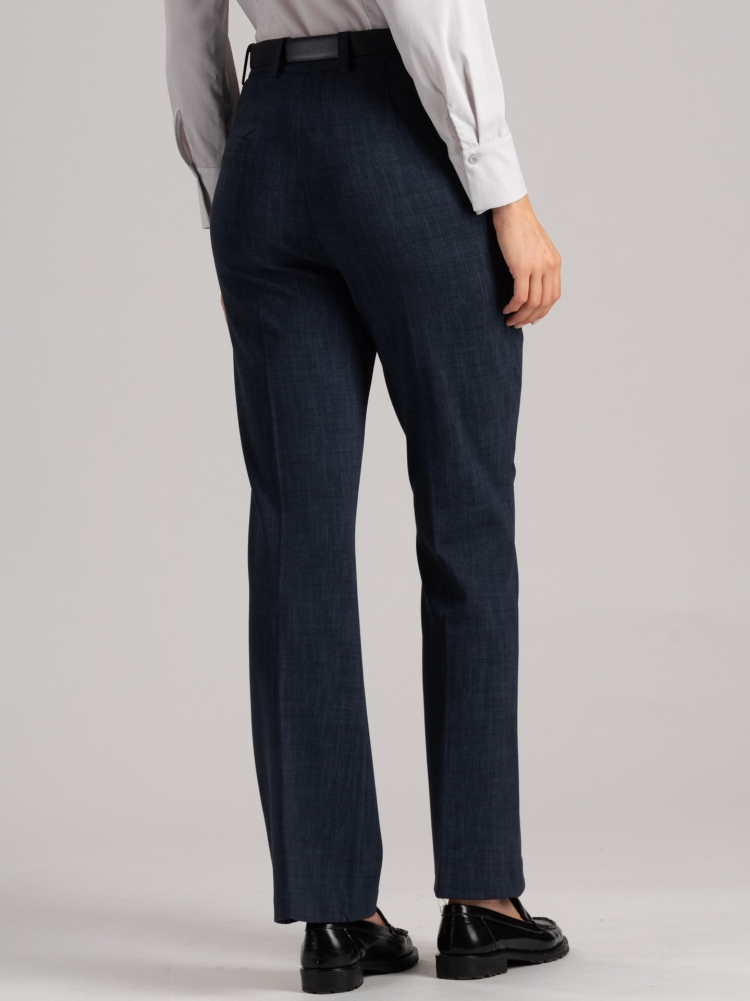 Pantalone donna svasato effetto flanella