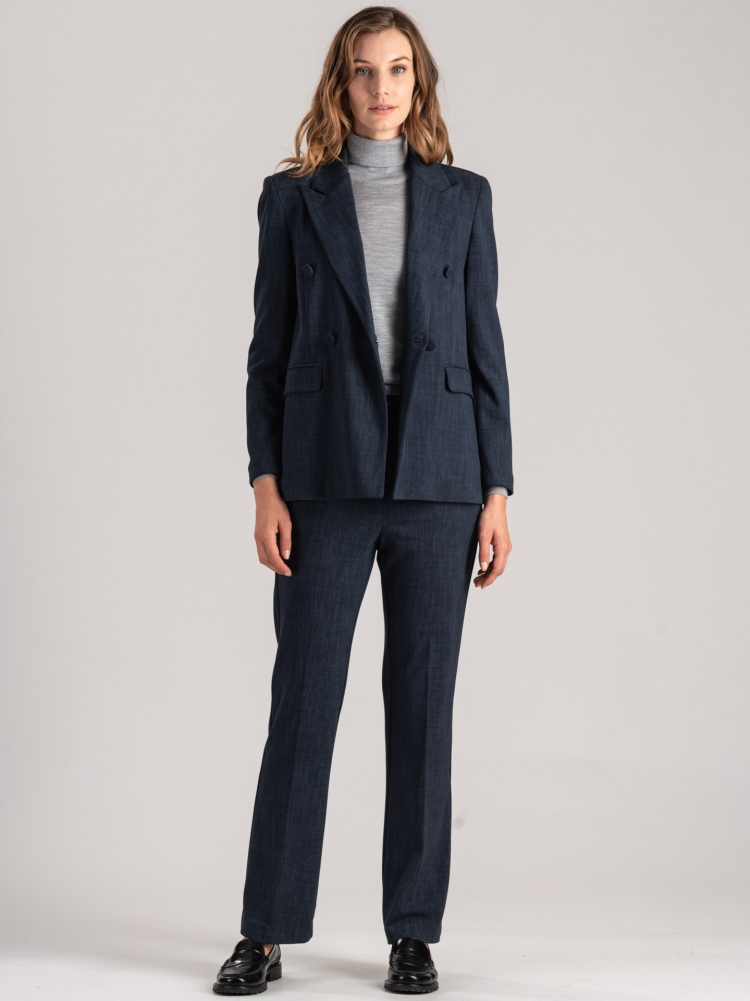 Pantalone donna svasato effetto flanella