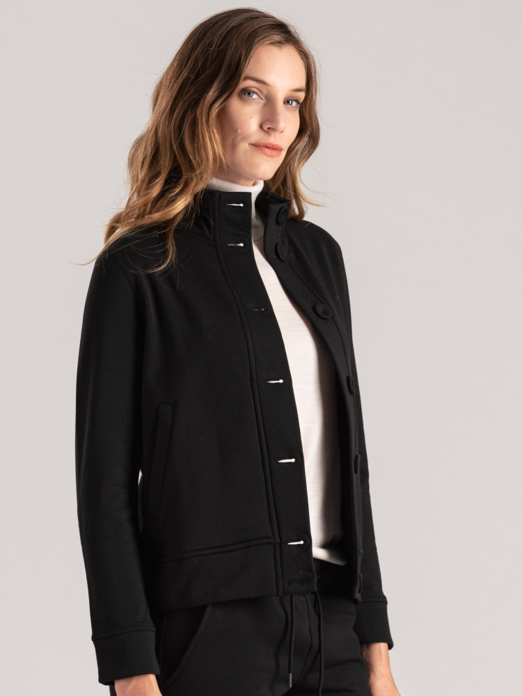 Sudadera cálida de mujer con botones