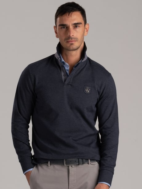 Polo de piqué técnico para hombre con detalles refinados