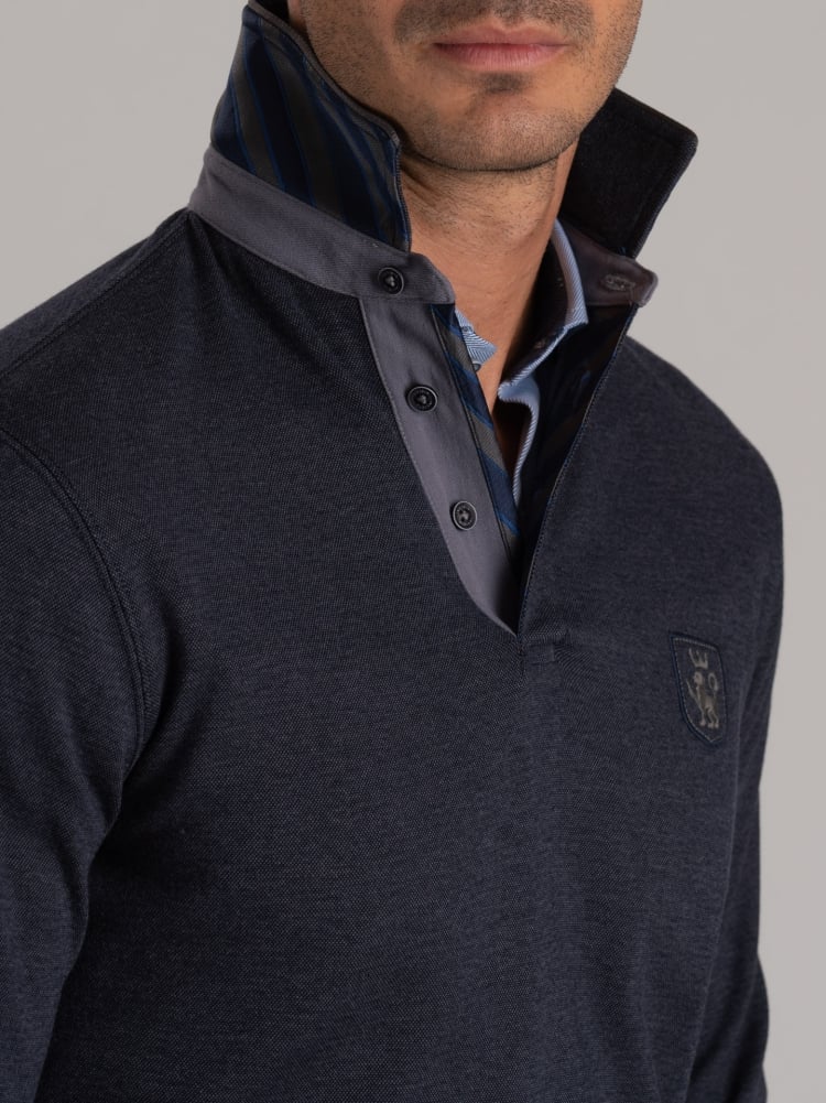 Polo de piqué técnico para hombre con detalles refinados