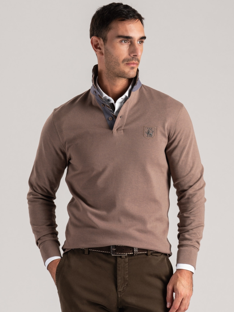 Polo de piqué técnico para hombre con detalles refinados