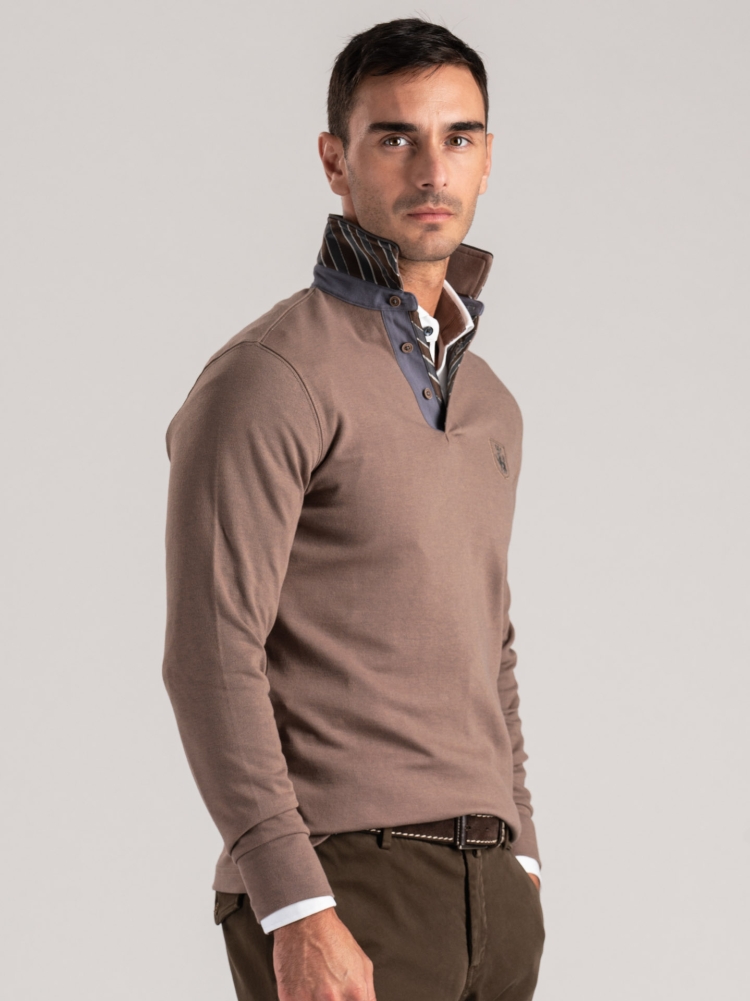Polo de piqué técnico para hombre con detalles refinados