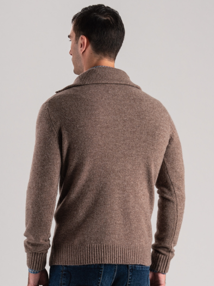 Jersey de cuello camionero con cremallera para hombre