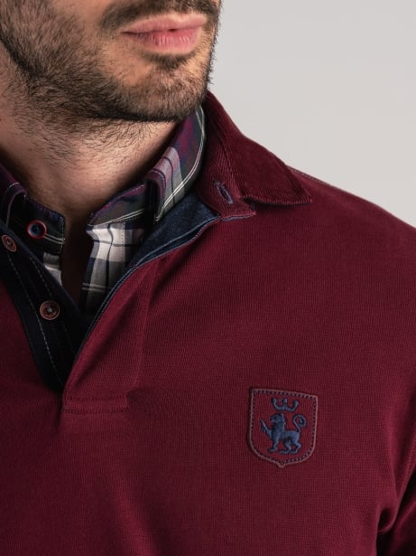 Polo de hombre de manga larga con cuello de terciopelo 2
