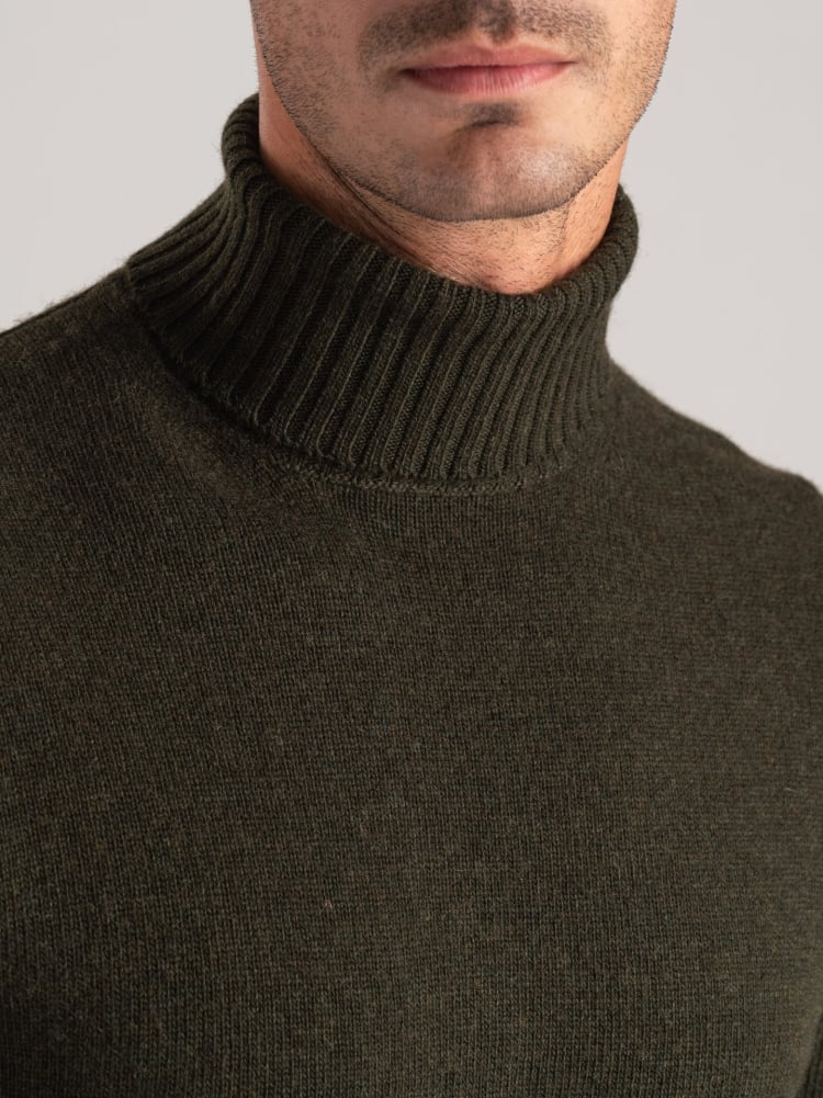 Cuello alto de hombre en mezcla de lana 7