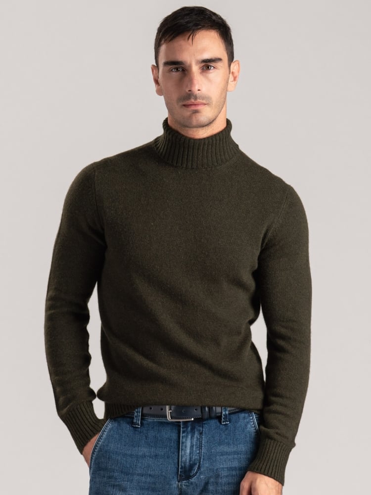 Cuello alto de hombre en mezcla de lana 7