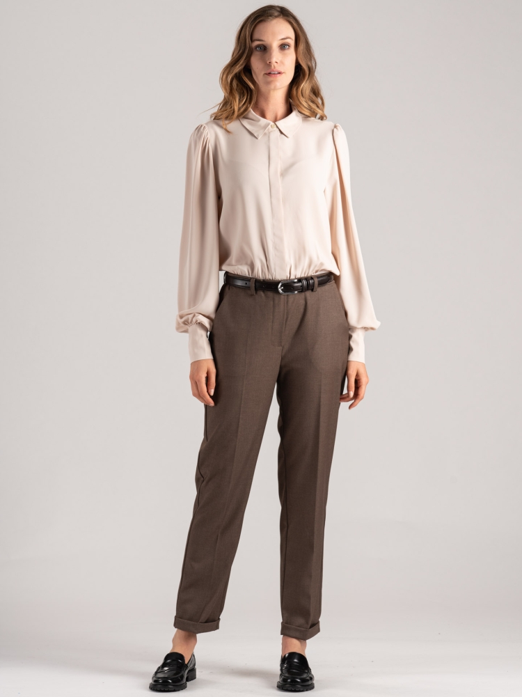 Pantalones pitillo de mujer con vuelta