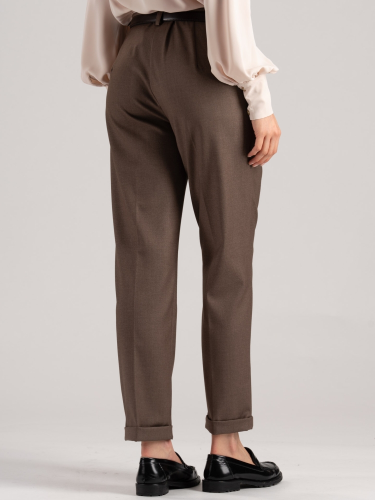 Pantalones pitillo de mujer con vuelta