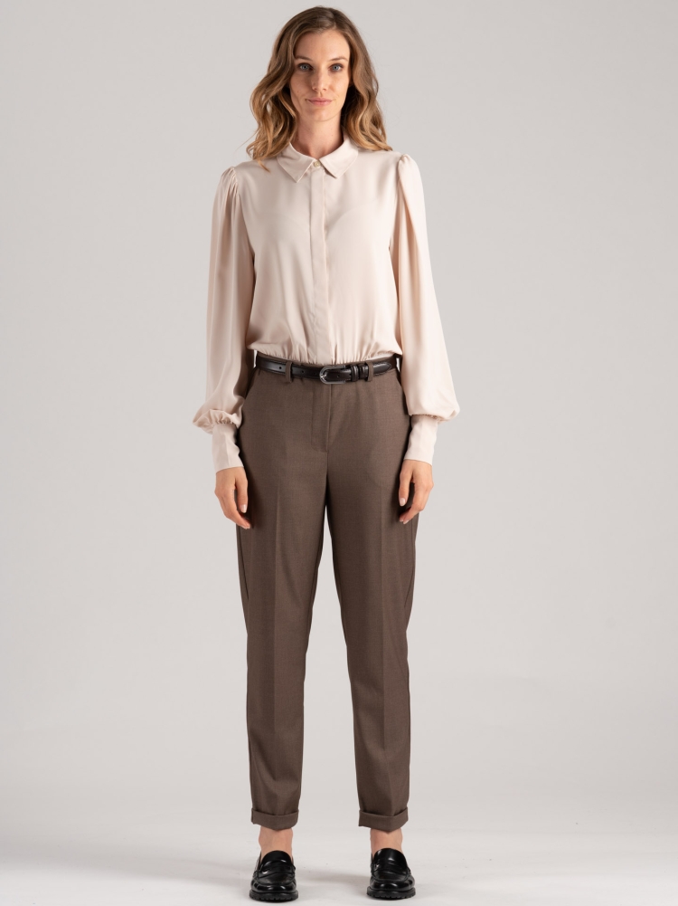 Pantalones pitillo de mujer con vuelta