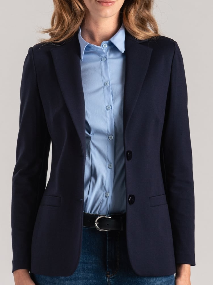 Giacca donna in tessuto punto Milano stretch