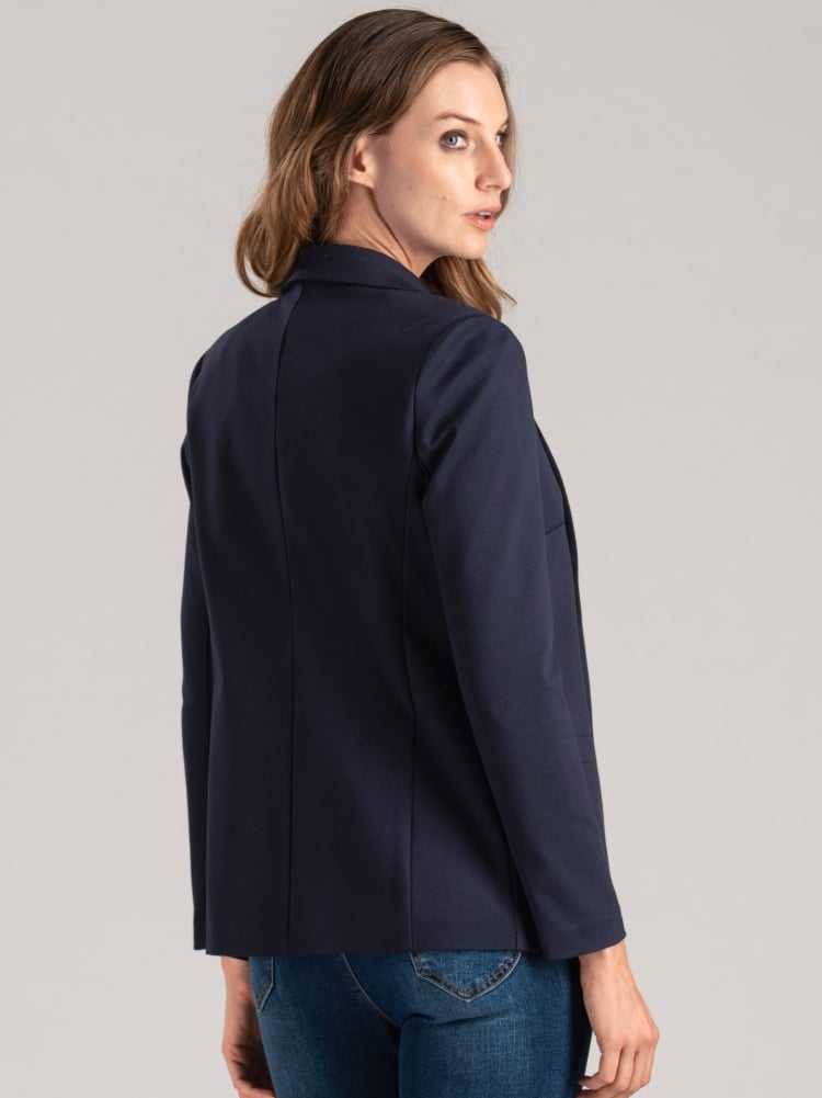Giacca donna in tessuto punto Milano stretch