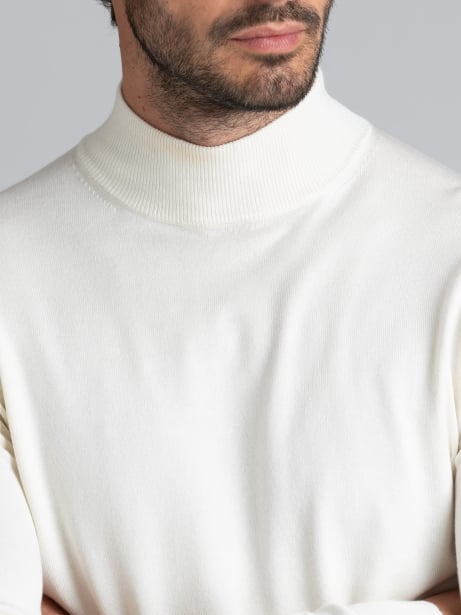 Jersey de cuello alto de viscosa para hombre, galga 12 2