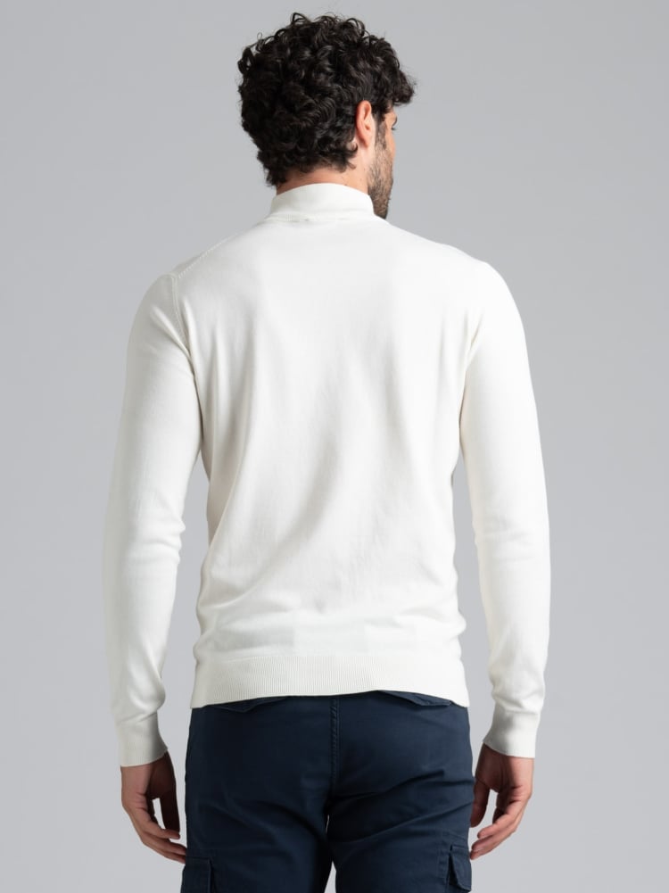 Jersey de cuello alto de viscosa para hombre, galga 12