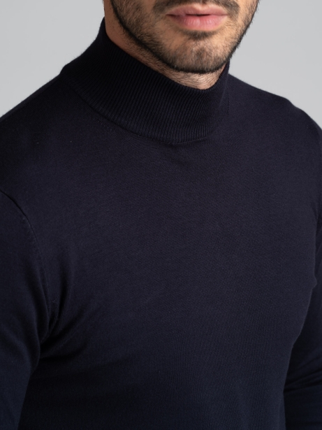 Jersey de cuello alto de viscosa para hombre, galga 12 2