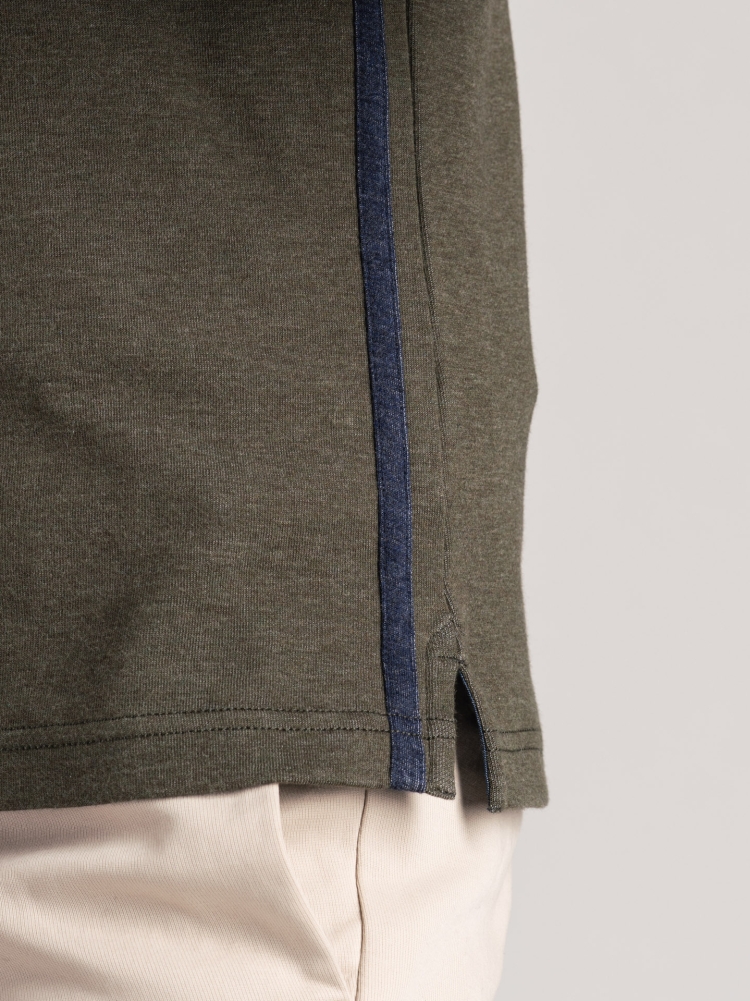 Polo de manga larga para hombre en doble jersey