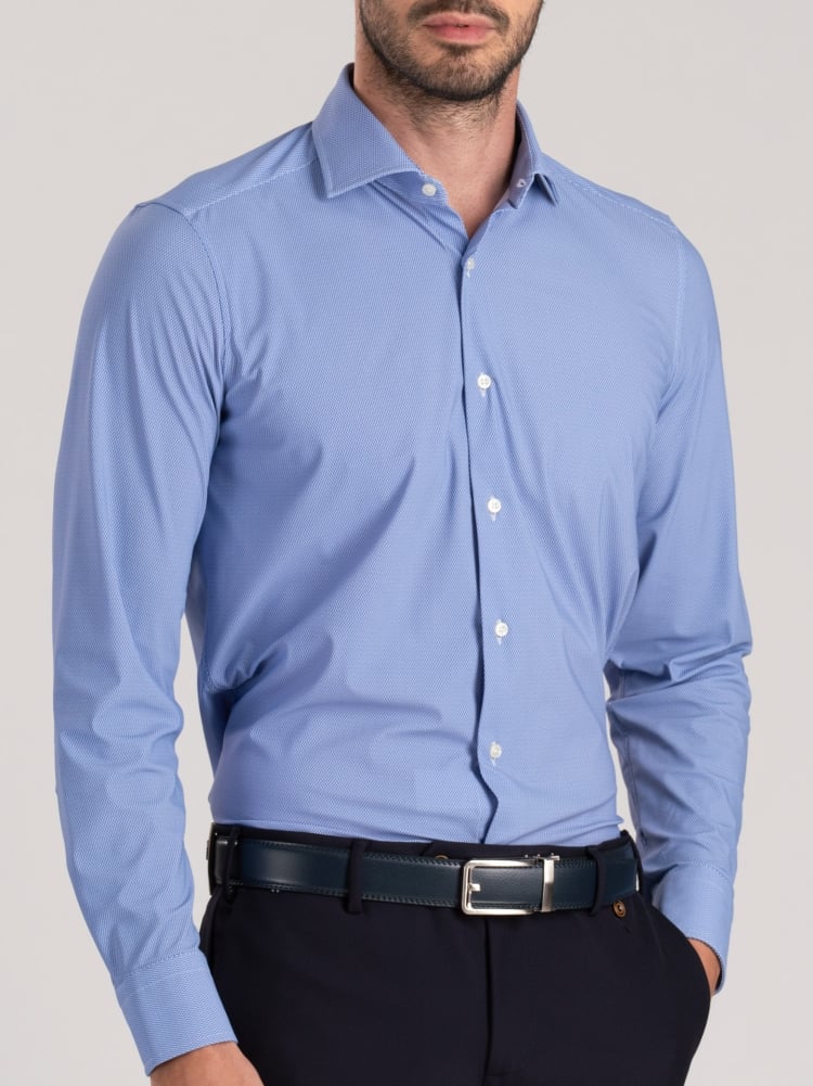 Camicia uomo TECNO micro disegno con collo semifrancese Invidia 1973