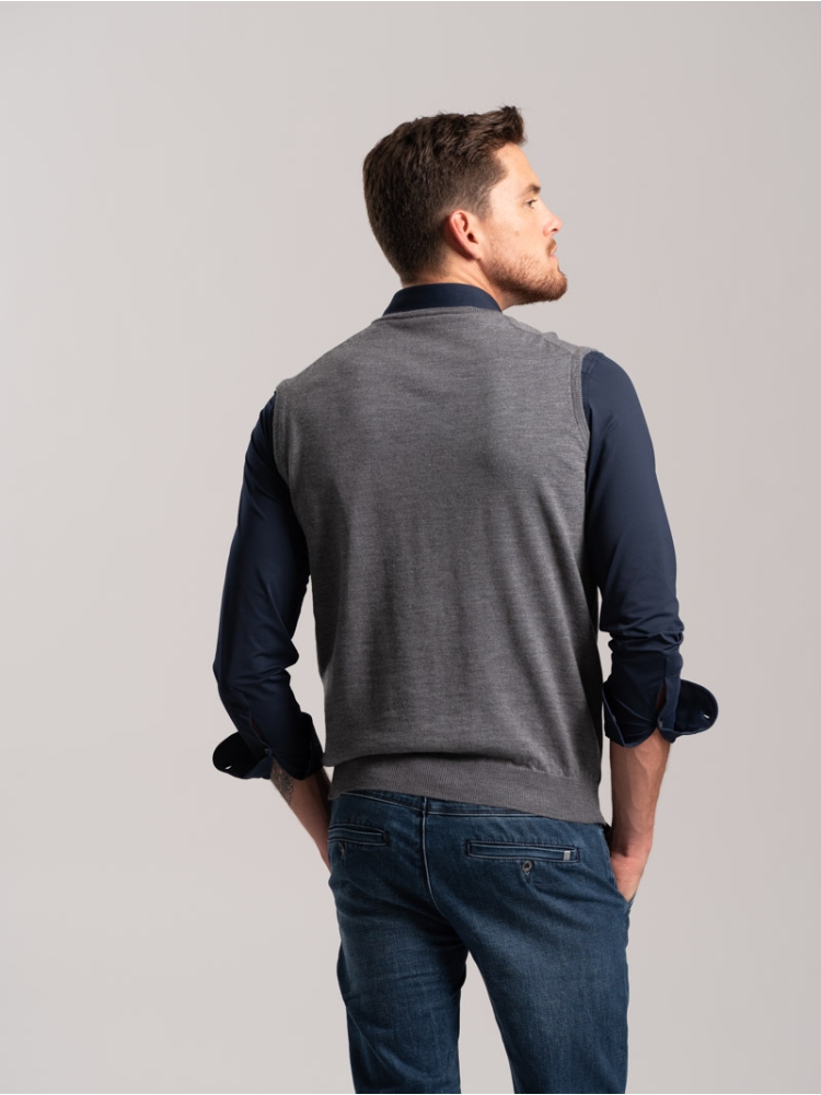 Chaleco de lana merino sin mangas para hombre | Invidia desde 1973