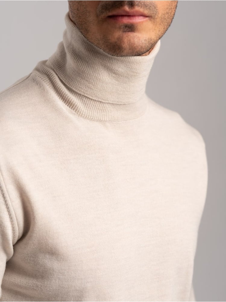 Maglia uomo dolcevita tinta unita in lana merinos | Invidia dal 1973