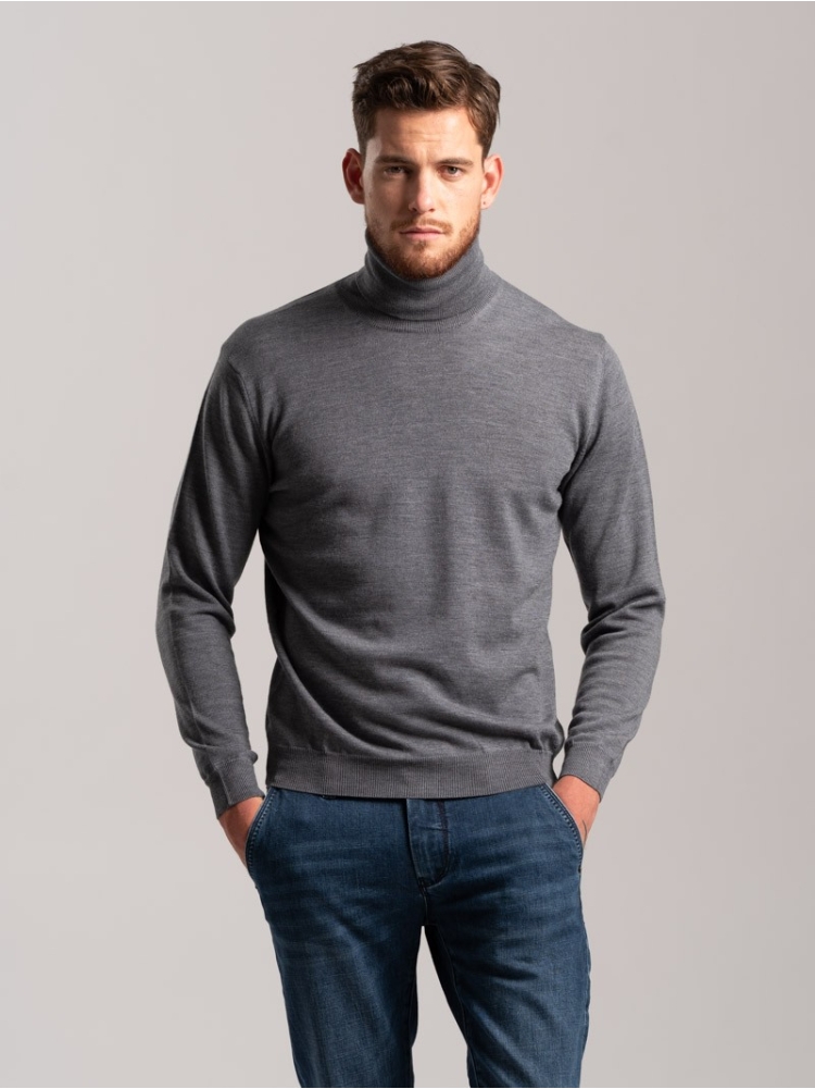 Jersey de cuello alto de lana merina para hombre | Invidia desde 1973