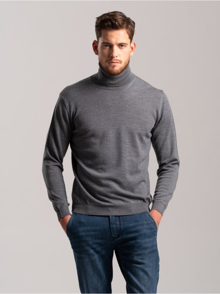 Maglia uomo dolcevita tinta unita in lana merinos | Invidia dal 1973
