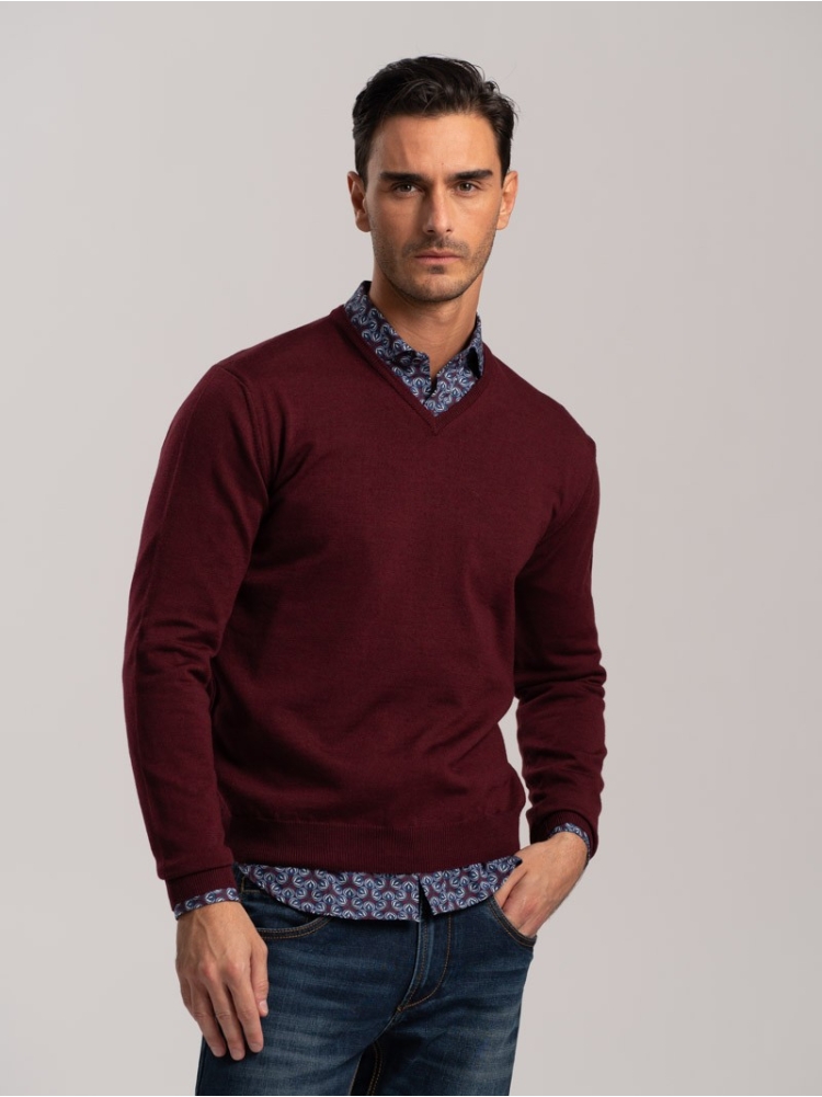 Maglia uomo lana merinos scollo a V | Invidia dal 1973
