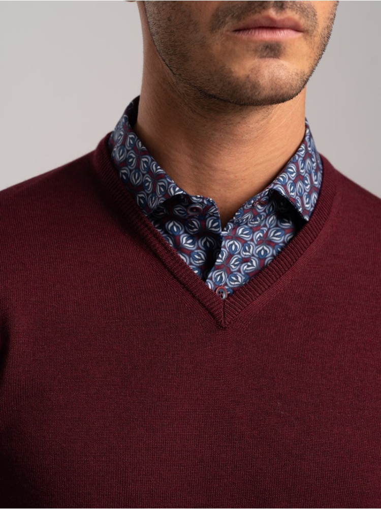 Maglia uomo lana merinos scollo a V | Invidia dal 1973