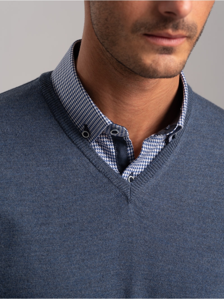 Maglia uomo lana merinos scollo a V | Invidia dal 1973