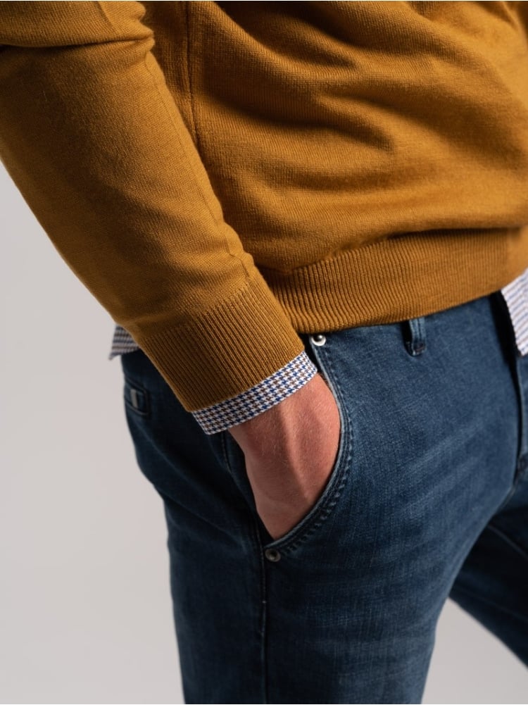 Jersey de cuello redondo de lana merino para hombre | Invidia desde 1973