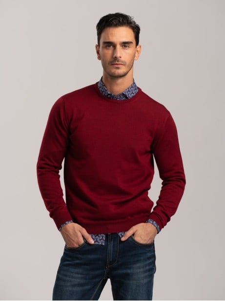 Jersey de cuello redondo de lana merino para hombre | Invidia desde 1973