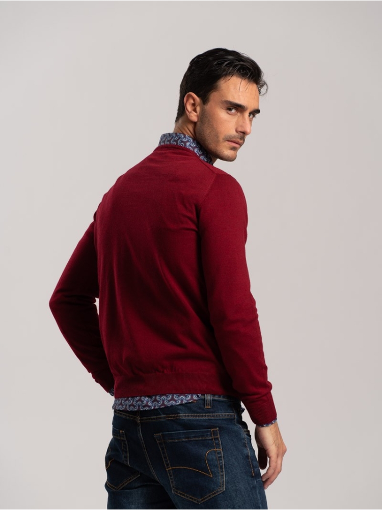 Jersey de cuello redondo de lana merino para hombre | Invidia desde 1973