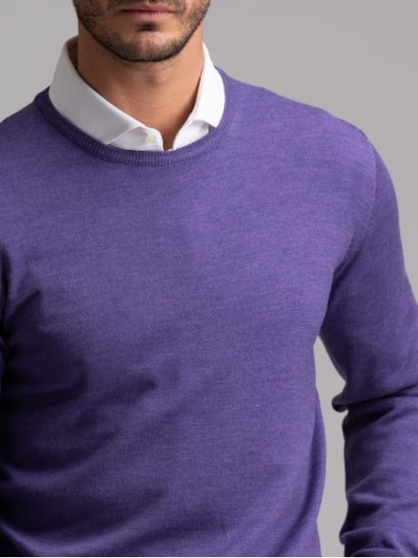 Jersey de cuello redondo de lana merino para hombre | Invidia desde 1973