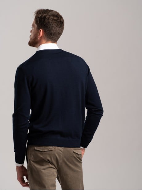 Jersey de cuello redondo de lana merina para hombre 2