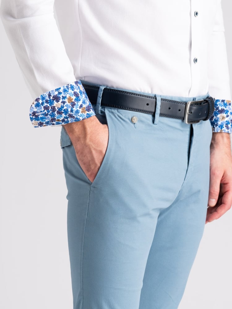 Camicia uomo in cotone operato bianco button down