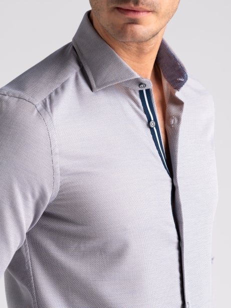 Camicia uomo operata grigia tricolor semi francese