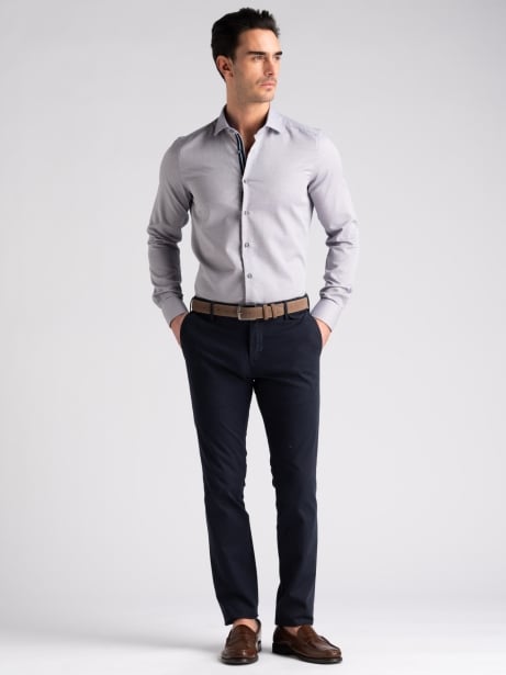 Camicia uomo operata grigia tricolor semi francese 2