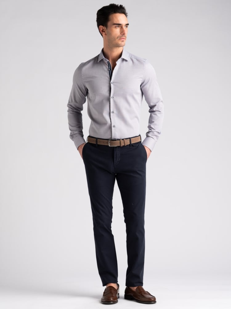 Camicia uomo operata grigia tricolor semi francese