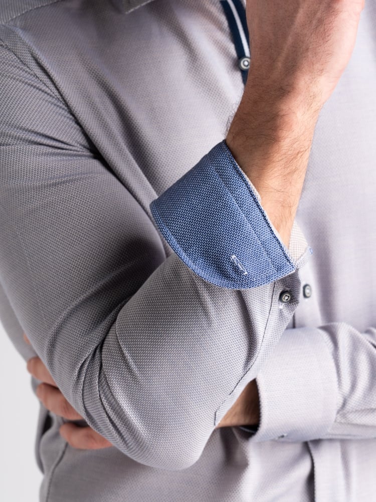 Camicia uomo operata grigia tricolor semi francese