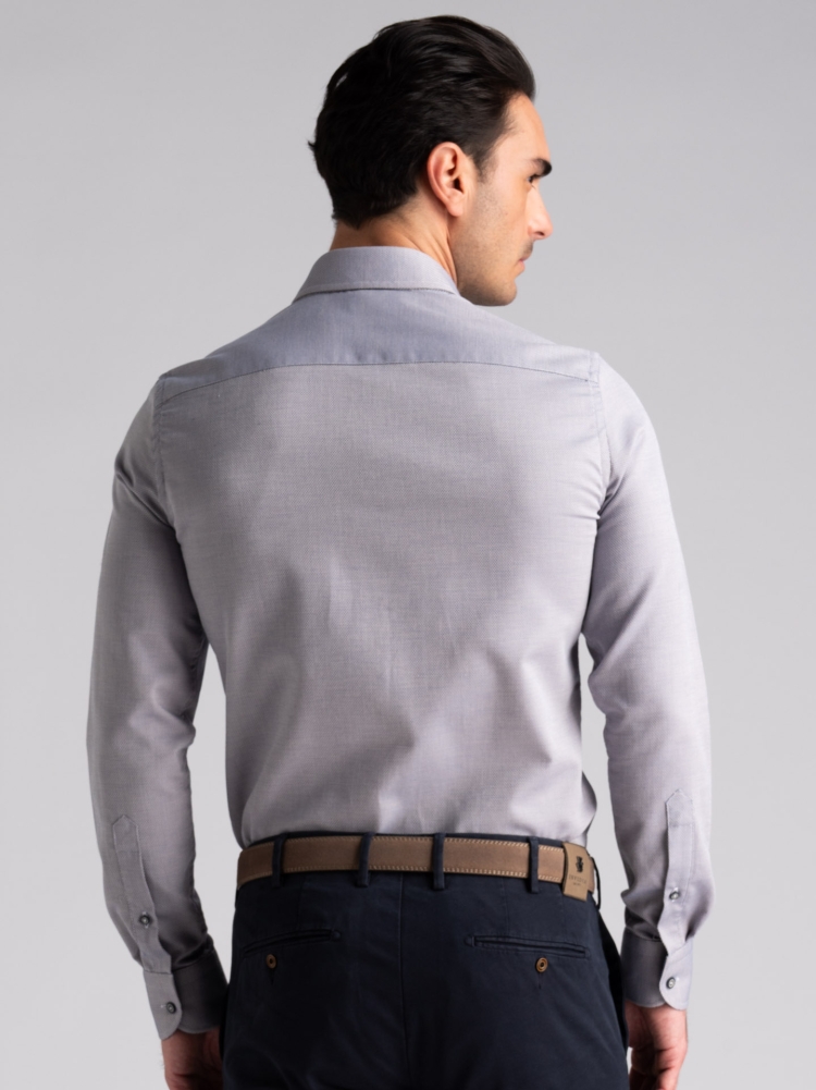 Camicia uomo operata grigia tricolor semi francese