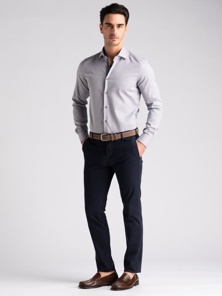 Camicia uomo operata grigia tricolor semi francese
