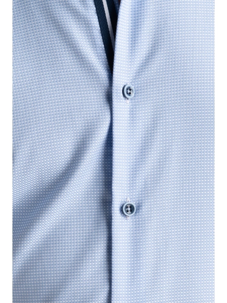 Camicia uomo in cotone armaturato azzurro button down