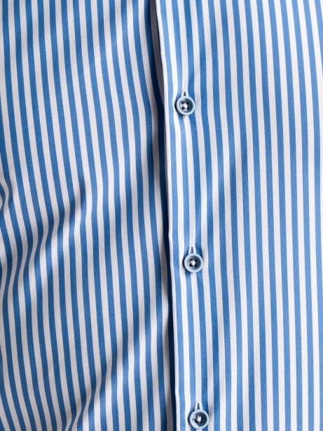 Camicia uomo blu chiaro rigata semi francese 2