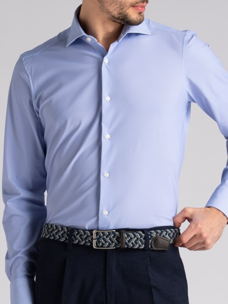 Camicia uomo TECNO azzurra giro inglese